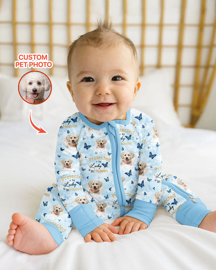 Custom Pet Photo Protected By Heaven Family Matching Bamboo Convertible Zippy