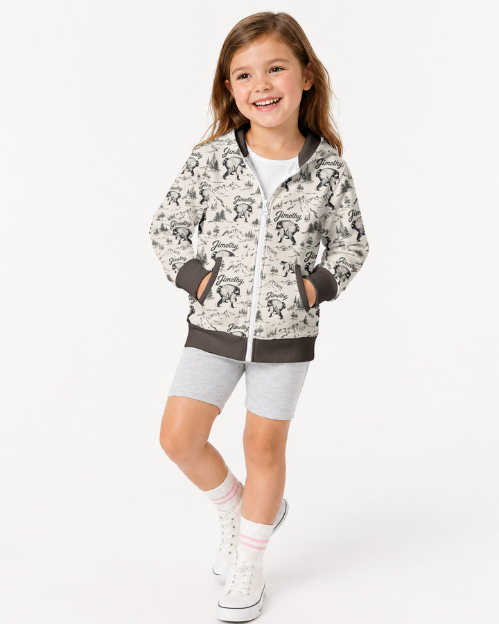 Vintage Jimothy Racoon Family Matching Bamboo Zip Hoodie