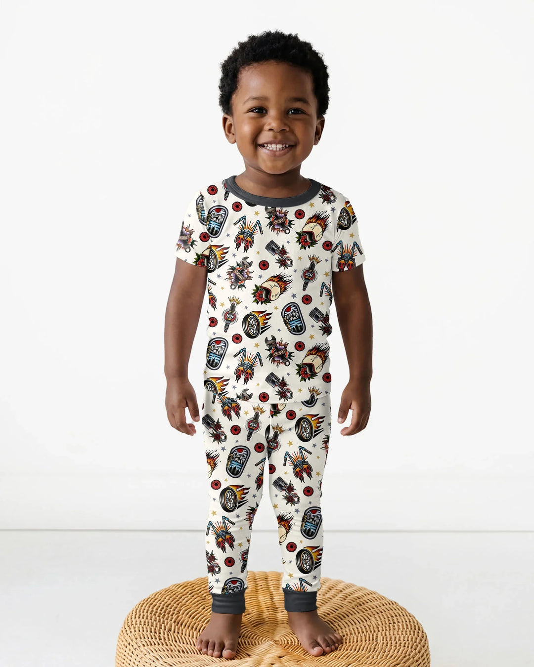 Born to Ride Together Family Matching Bamboo Two Piece Short Sleeve Pajama Set