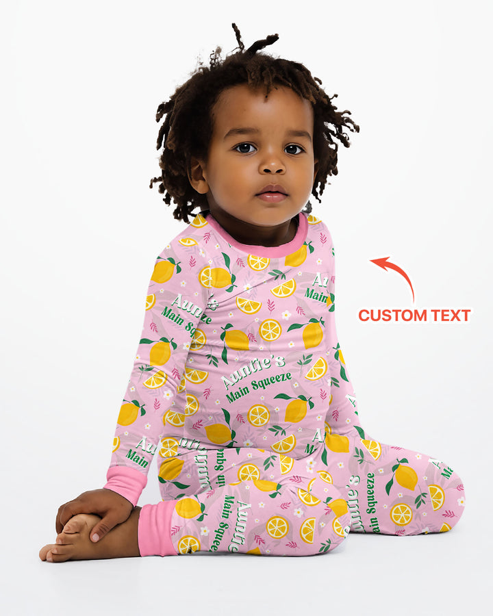 Personalized Family's Main Squeeze Bamboo Two Piece Long Sleeve Pajama Set