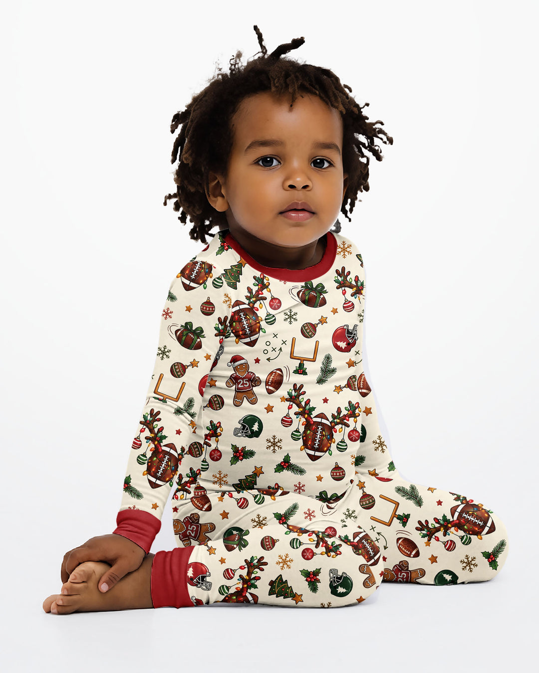Football Christmas Merry Kickmas Bamboo Two Piece Long Sleeve Pajama Set