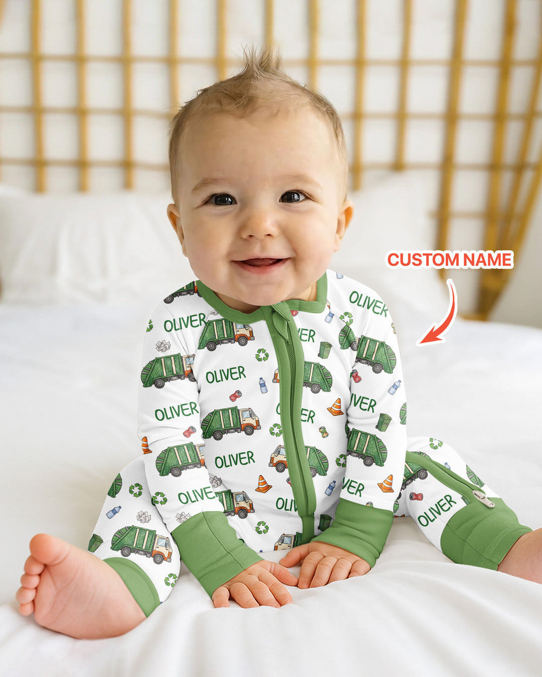 Custom Name Garbage Day Bamboo Convertible Zippy