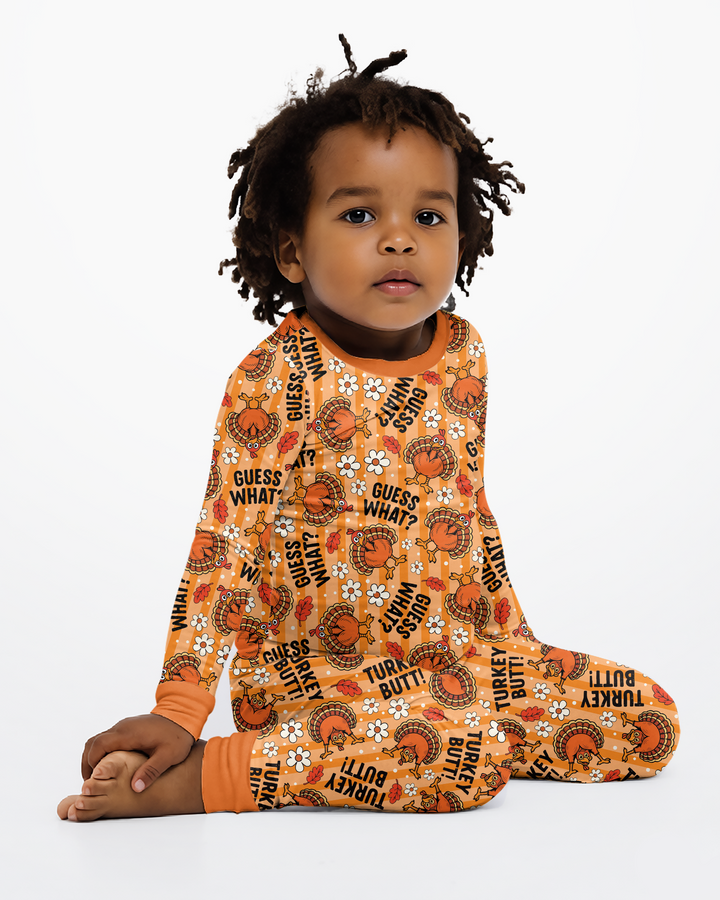 Guess What Turkey Butt Bamboo Two Piece Long Sleeve Pajama Set