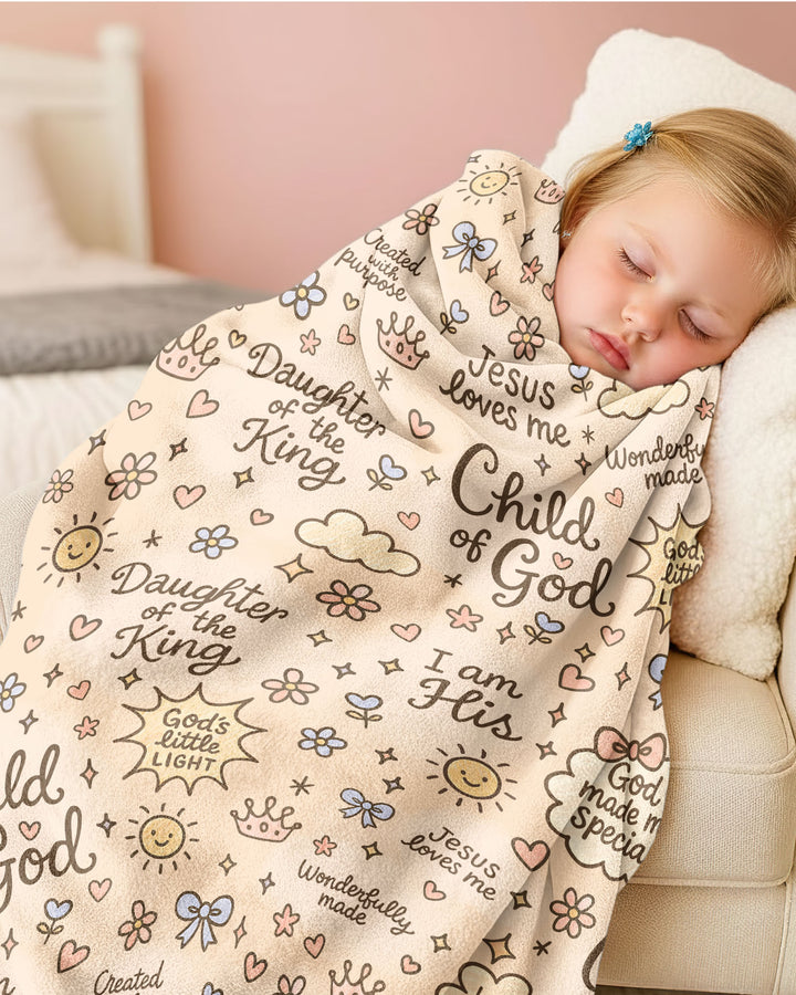Child Of God Jesus Loves Me Bamboo Blanket