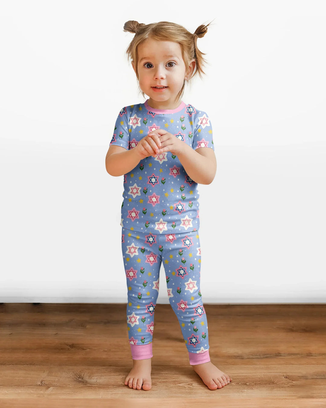 Starry Bloom Blessings Family Matching Bamboo Two Piece Short Sleeve Pajama Set