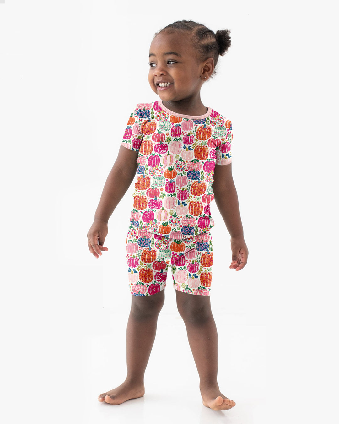 Pumpkin & Bloom Bamboo Two Piece Short Sleeve Shorts Pajama Set
