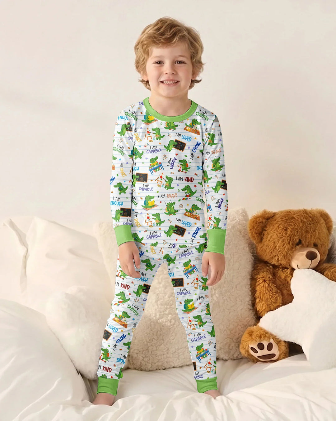 Brave Gator Days Bamboo Two Piece Long Sleeve Pajama Set