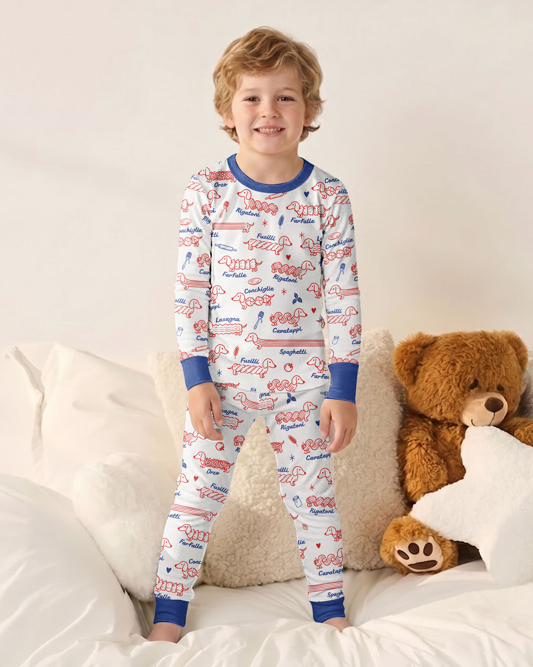 Pasta Pups Bamboo Two Piece Long Sleeve Pajama Set