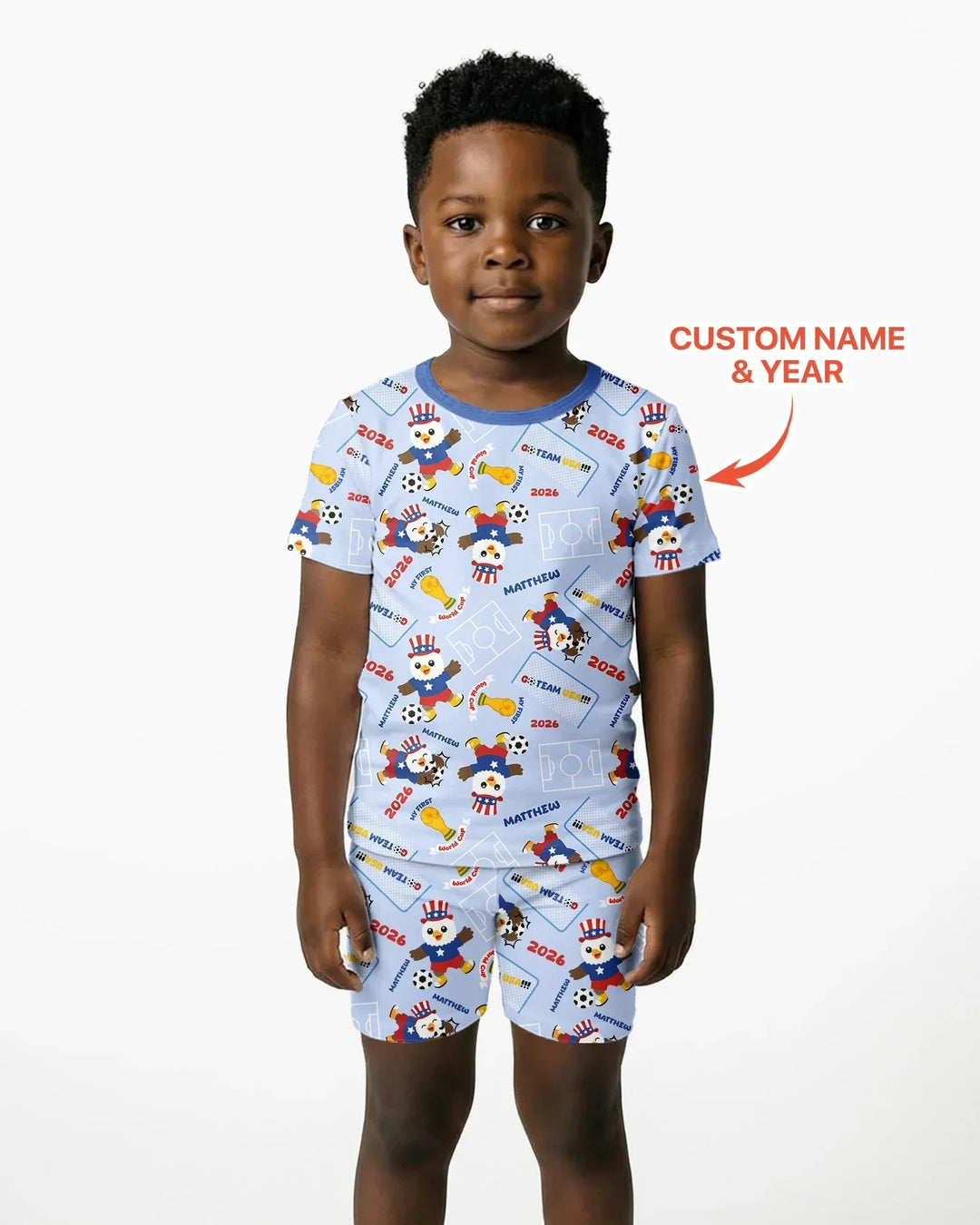 My First World Cup Bamboo Two Piece Short Sleeve Shorts Pajama Set