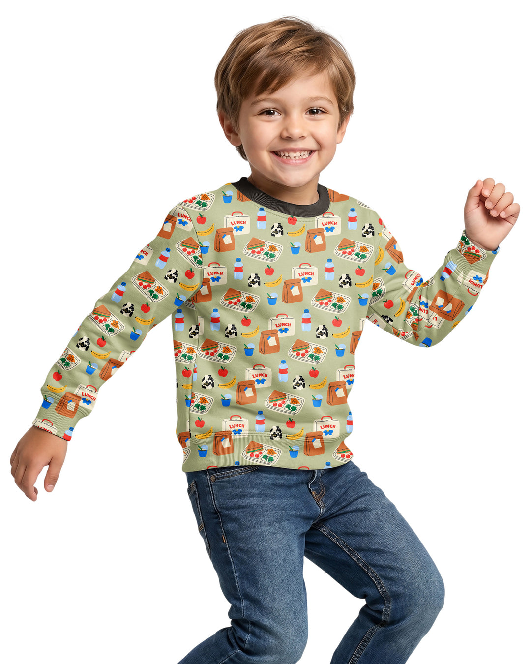 Happy School Lunch Bamboo Adult Crewneck Sweatshirt