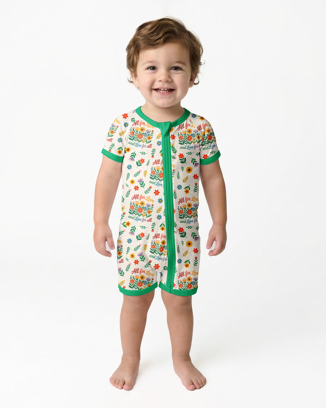 Love For All Family Matching Bamboo Shorty Zippy