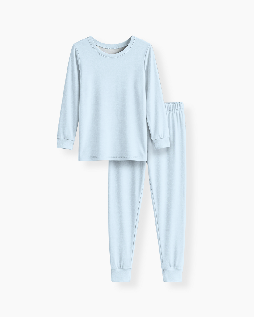 Solid Color Bamboo Two Piece Long Sleeve Pajama Set