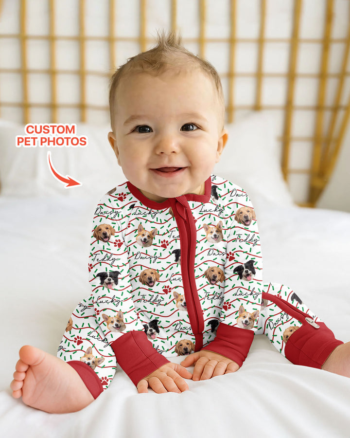 Custom Pet Photo Christmas Sprinkles Bamboo Convertible Zippy