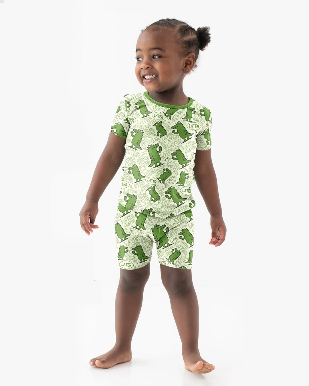 See you later, alligator! Bamboo Two Piece Short Sleeve Shorts Pajama Set