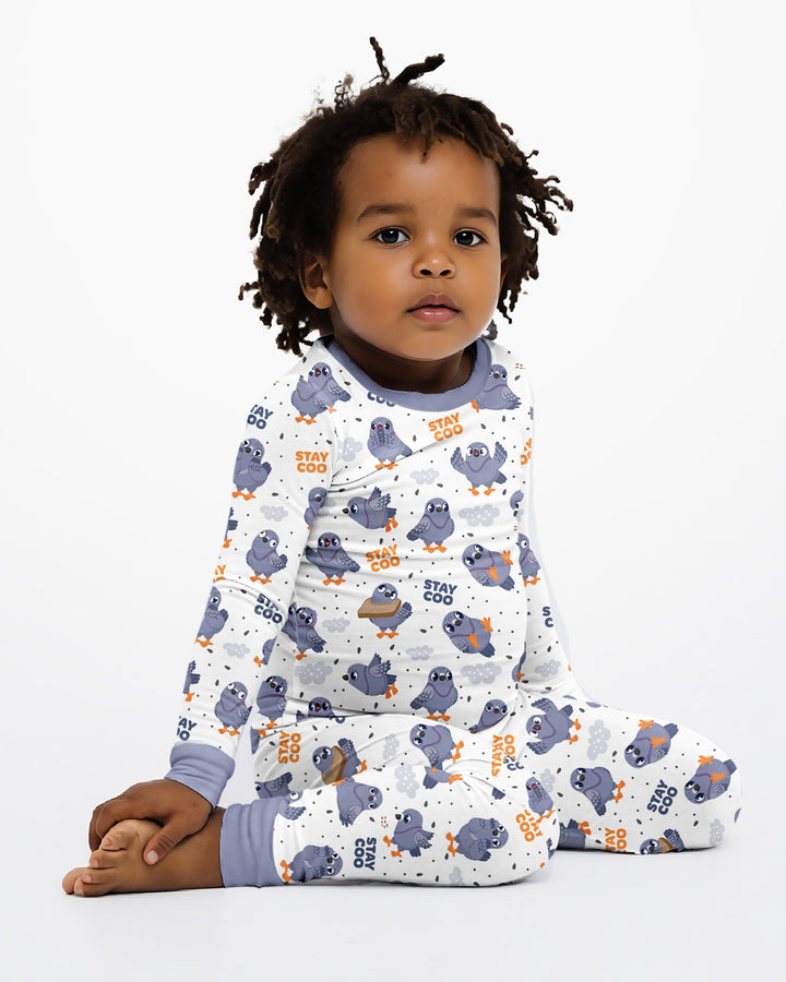 Pigeon Stay Coo Bamboo Two Piece Long Sleeve Pajama Set