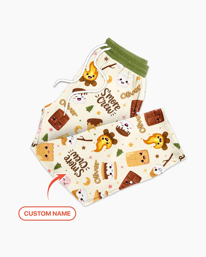 Custom Name Kawaii S'more Crew Family Matching Bamboo Men's Pajama Set