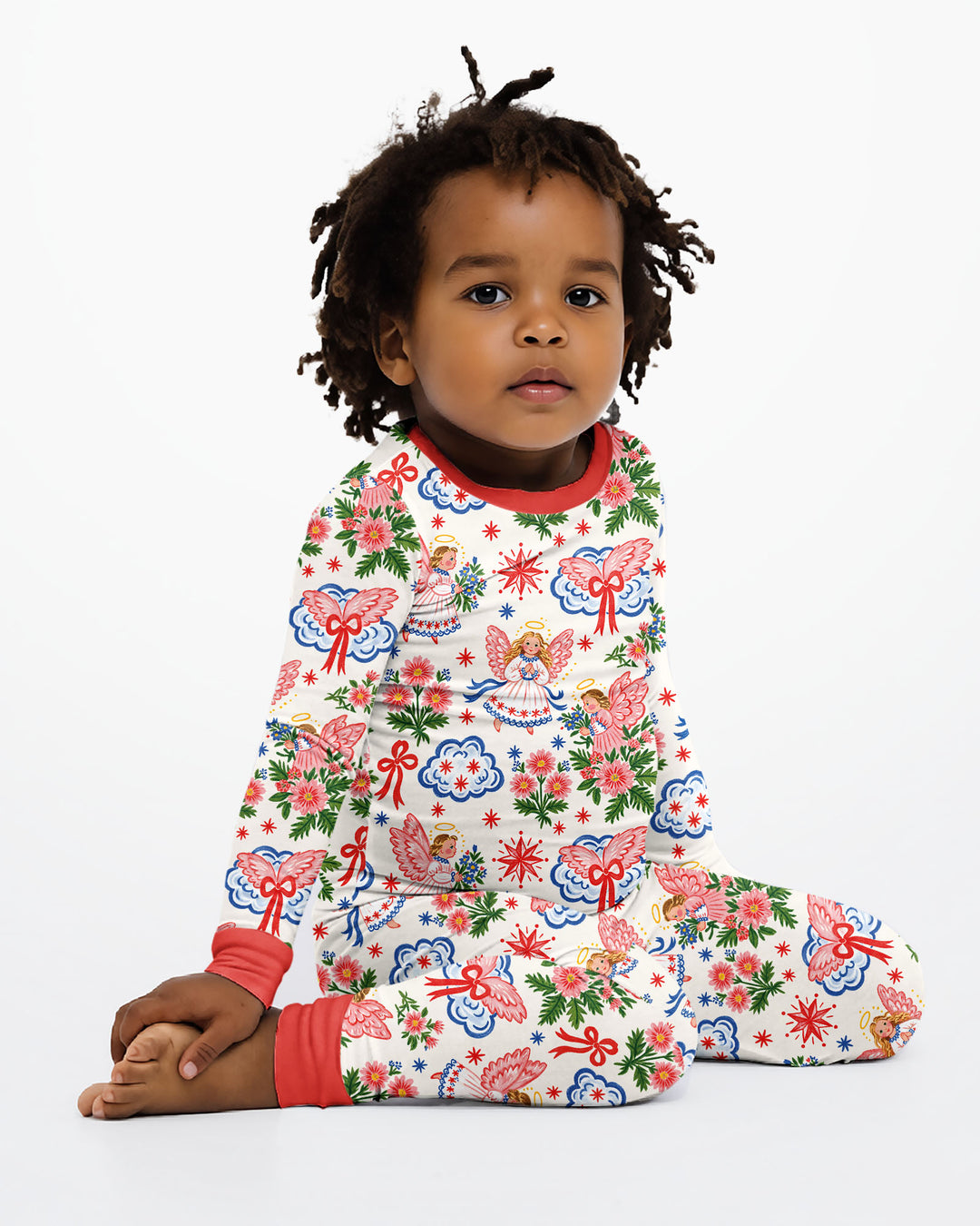 Angel Christmas Bamboo Two Piece Long Sleeve Pajama Set