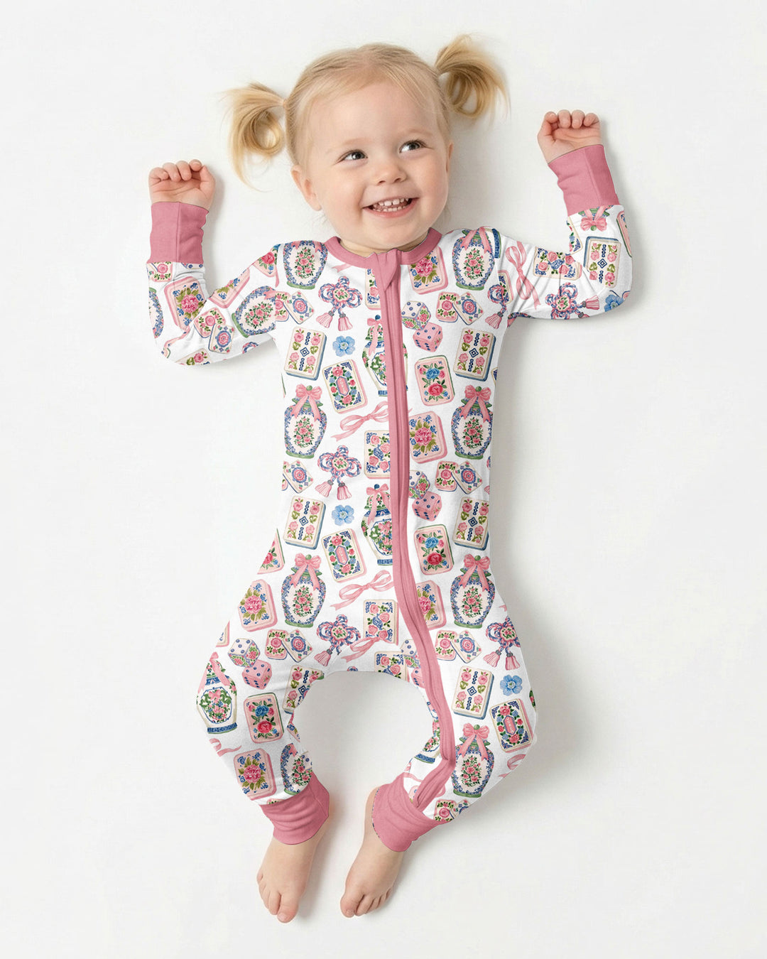 Chinoiserie Mahjong Mommy & Me Matching Bamboo Convertible Zippy