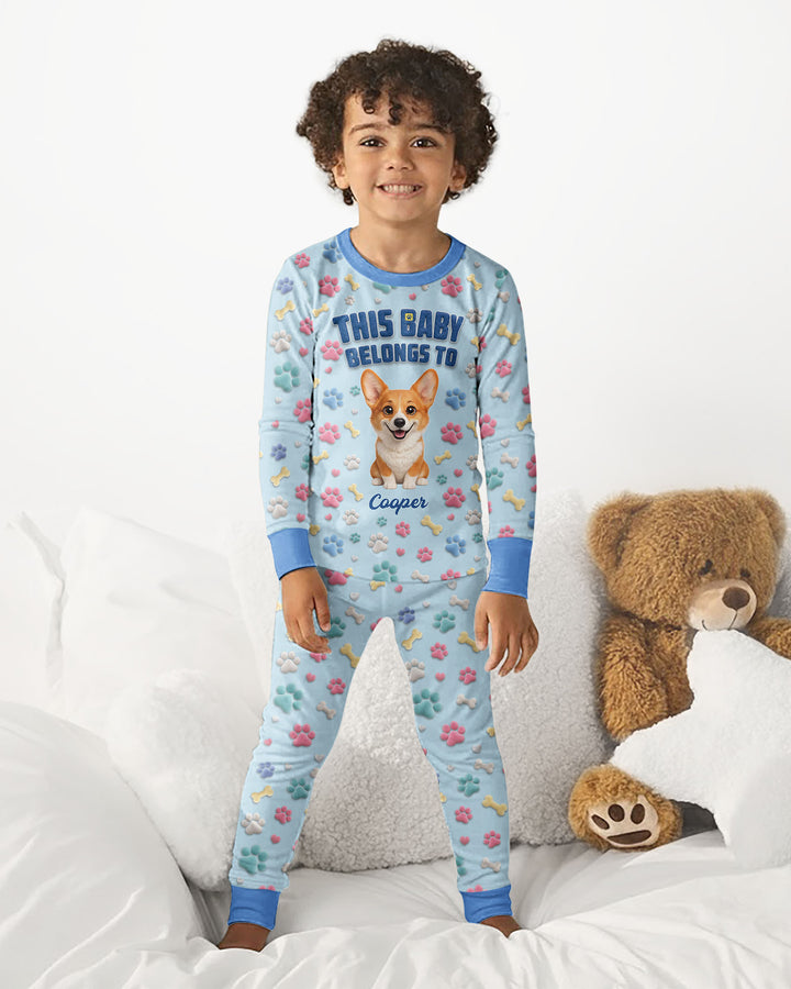 Baby Belongs To Cutie Dog Bamboo Two Piece Long Sleeve Pajama Set