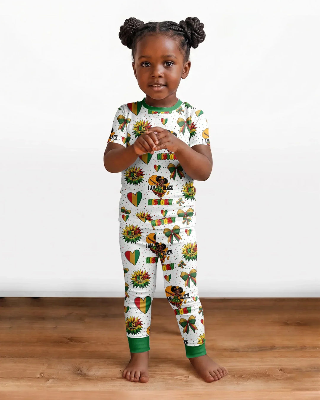 Juneteenth Girl I Am Black History Bamboo Two Piece Short Sleeve Pajama Set