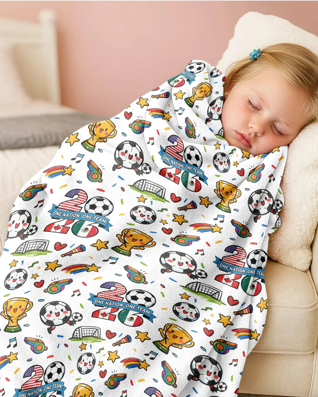 Soccer Fever 2026 Family Matching Bamboo Blanket