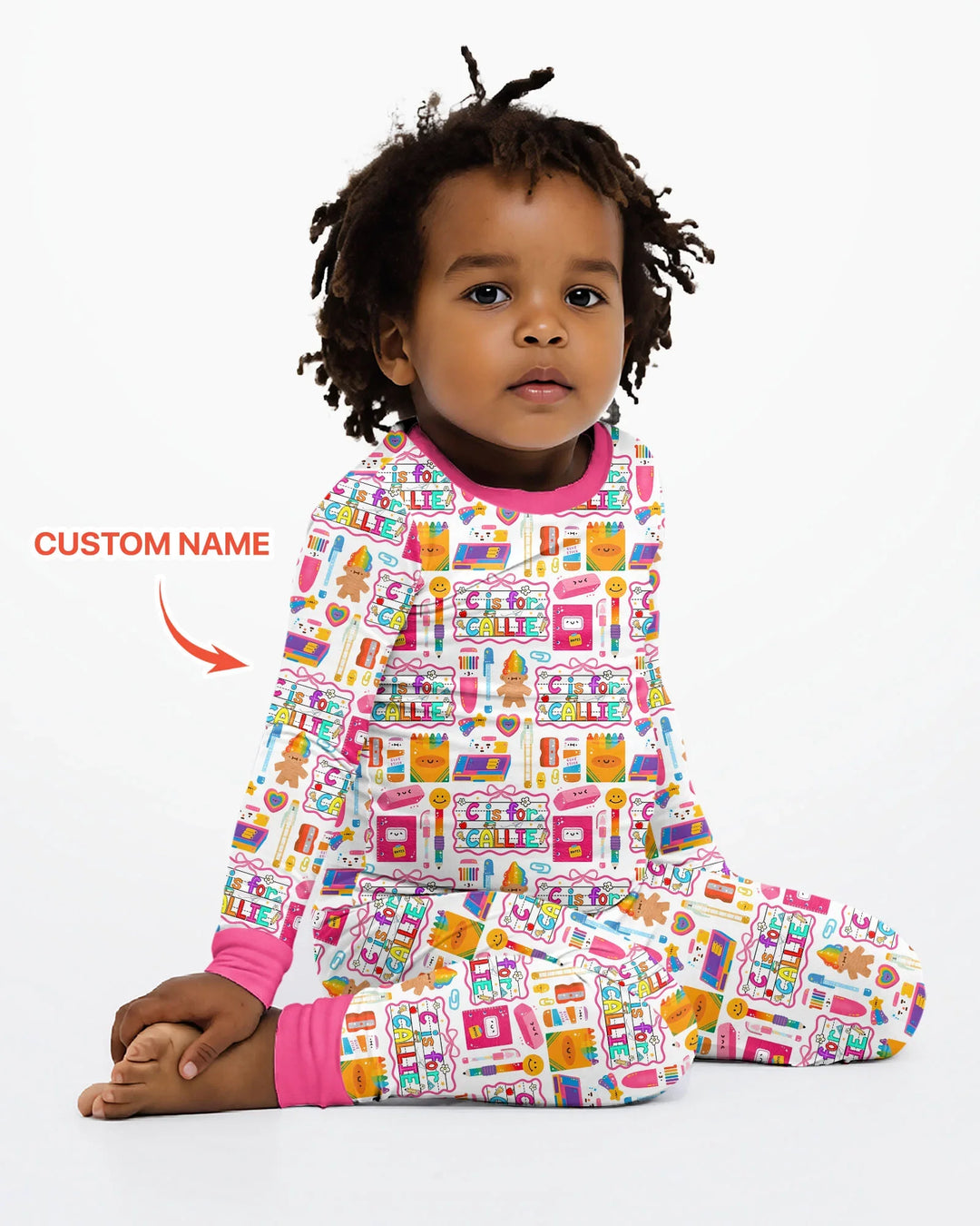 Custom Name Classroom Cuties Bamboo Two Piece Long Sleeve Pajama Set