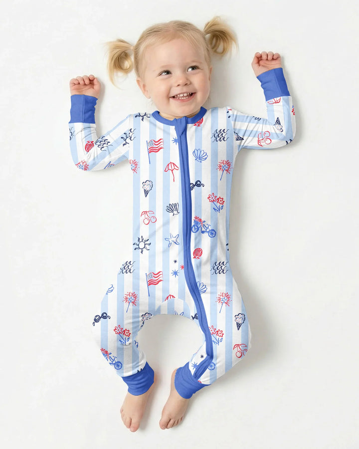 Red, White & Beachy Family Matching Bamboo Convertible Zippy