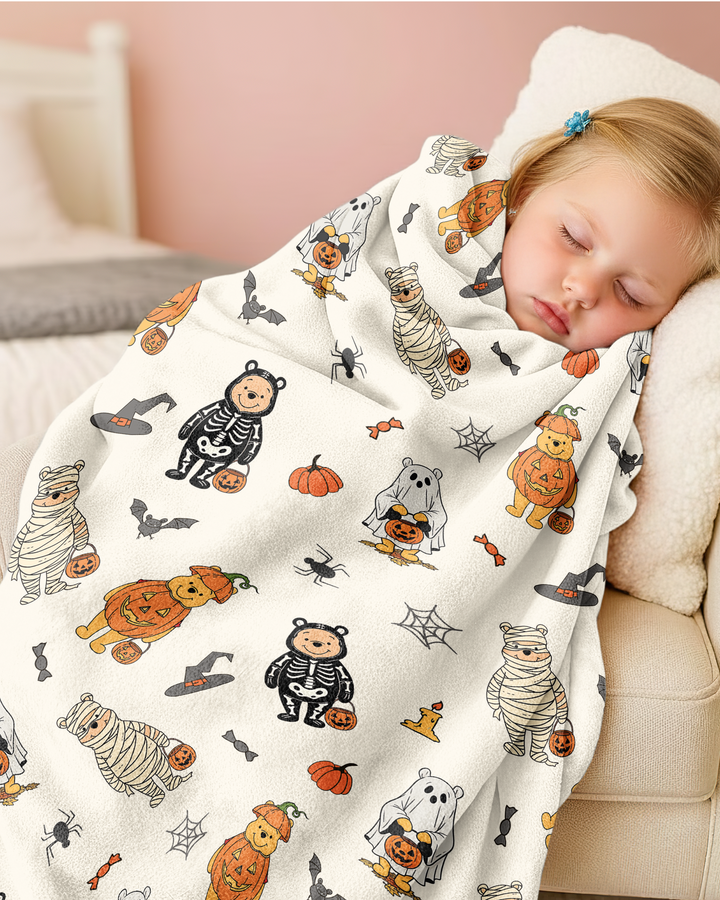 Retro Trick Or Treat Bamboo Blanket