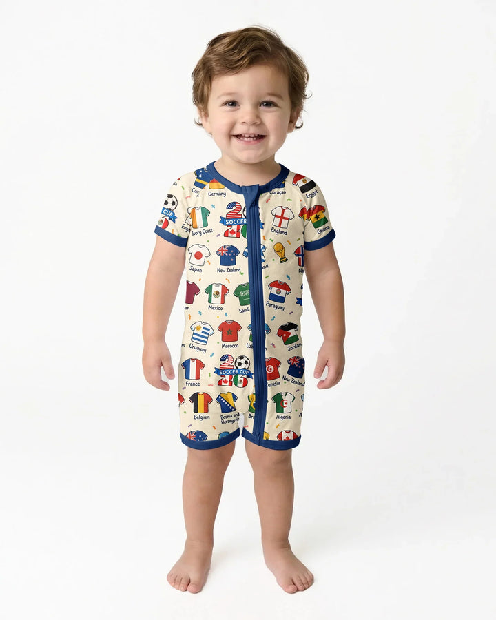 2026 Soccer World Jersey Flag Bamboo Shorty Zippy