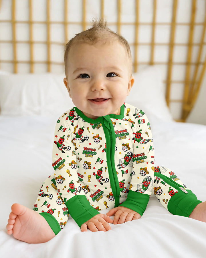 Cartoon World Soccer Vamos Mexico Family Matching Bamboo Convertible Zippy