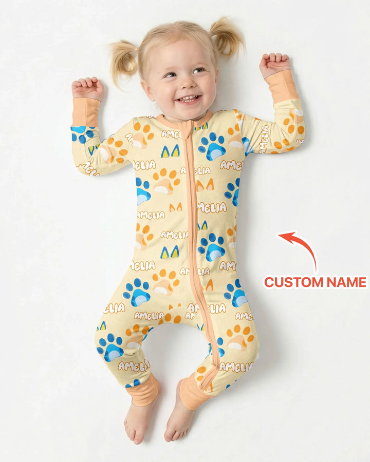 Custom Name Favourite Blue Dog Family Matching Bamboo Convertible Zippy