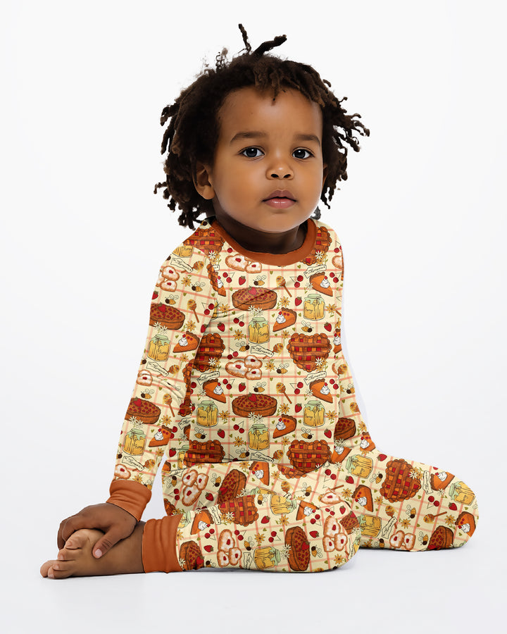 Harvest Pie Picnic Bamboo Two Piece Long Sleeve Pajama Set