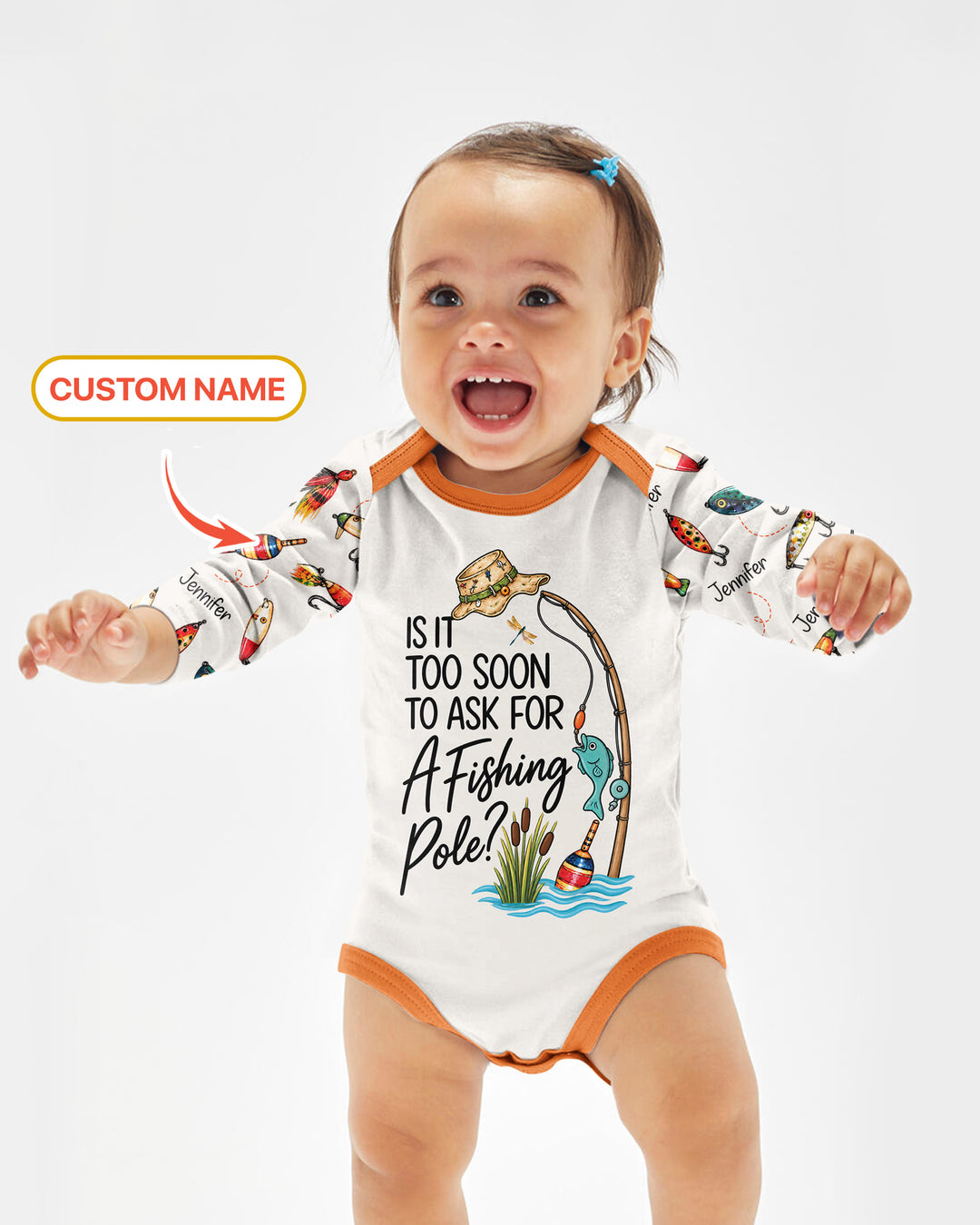 Custom Name Is It Too Soon to Ask for a Fishing Pole Bamboo Bodysuit