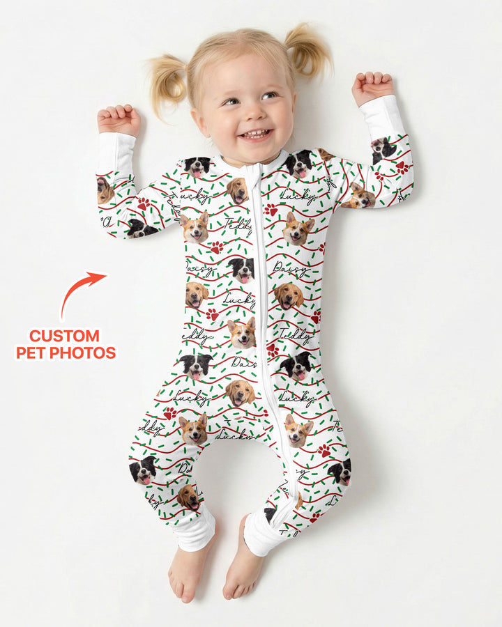 Custom Pet Photo Christmas Sprinkles Bamboo Convertible Zippy