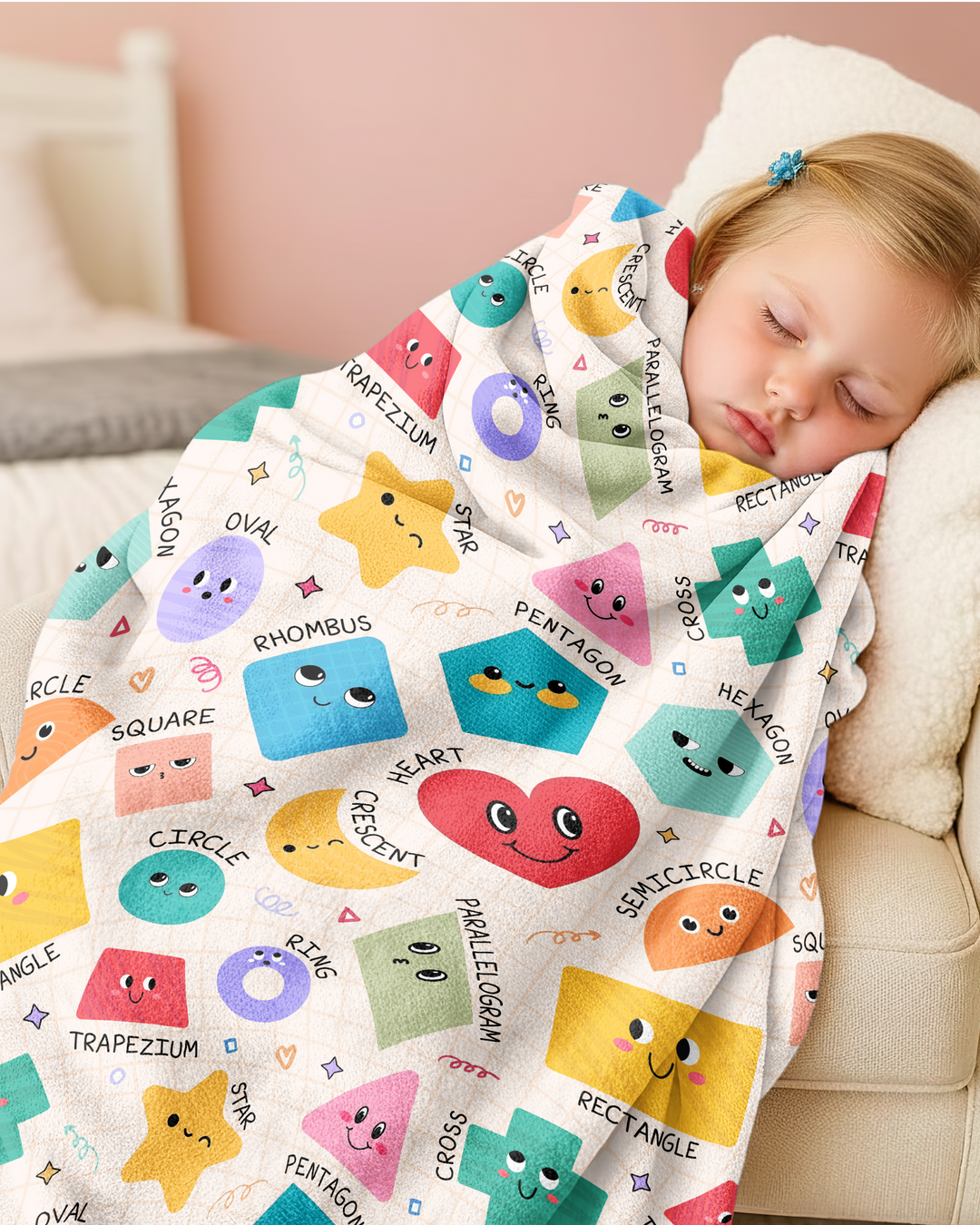 Happy Shape Squad Family Matching Bamboo Blanket