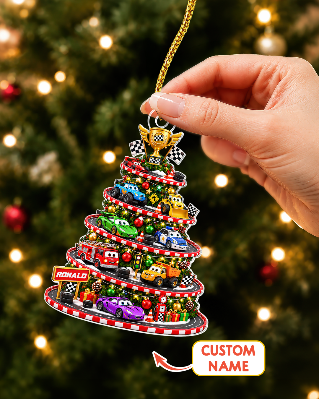 Cute Car Cartoon Acrylic Ornament