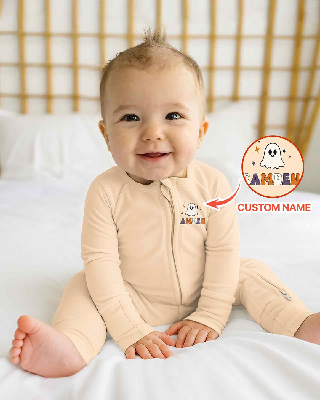 Personalized Spooky One Halloween Baby Bamboo Convertible Zippy