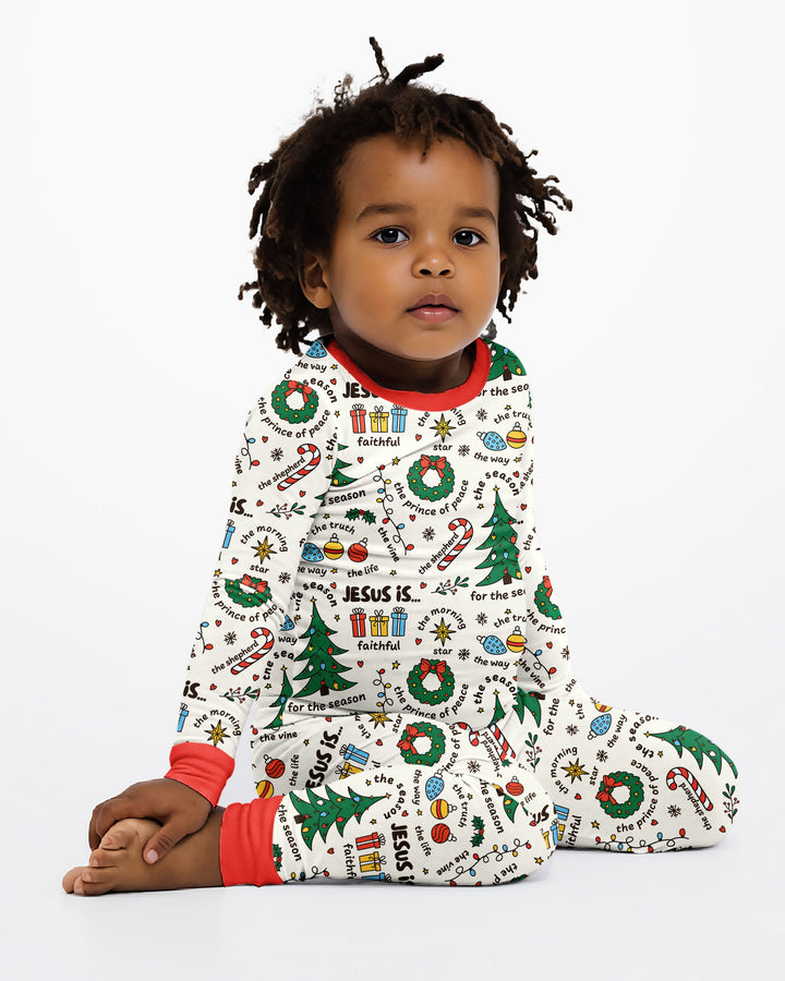 Christmas Jesus Is... Bamboo Two Piece Long Sleeve Pajama Set
