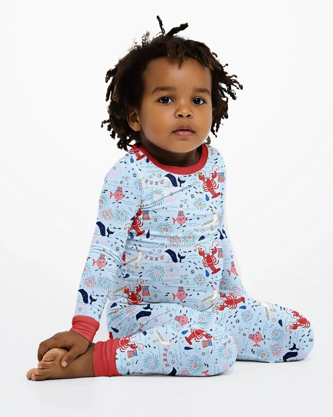 250 Summers Strong Matching Family Bamboo Two Piece Long Sleeve Pajama Set