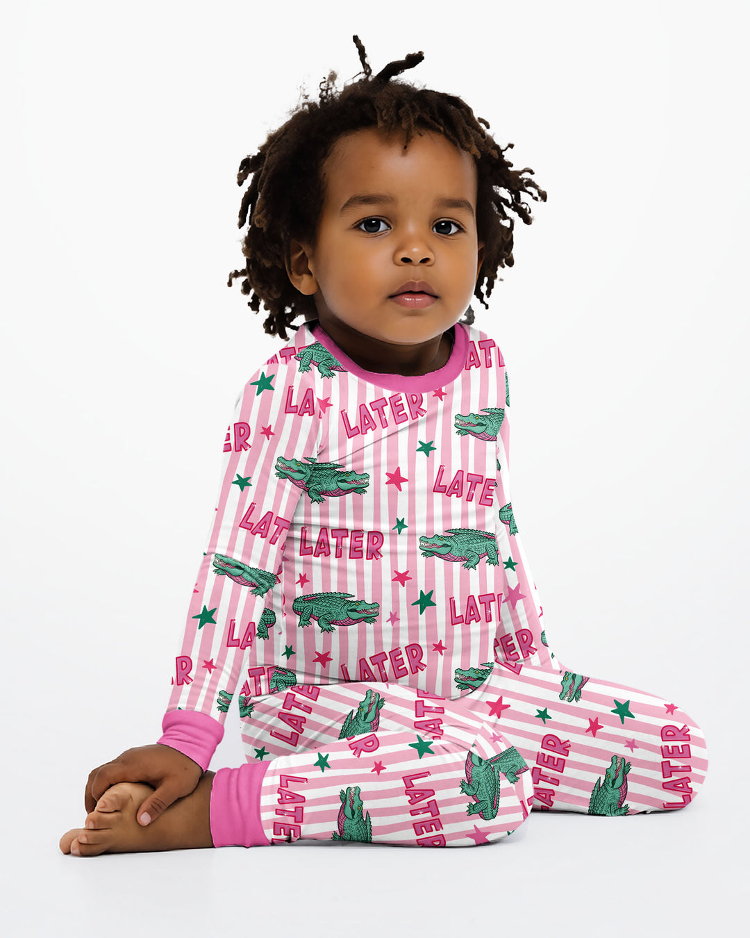 Later Gator After A While Bamboo Two Piece Long Sleeve Pajama Set