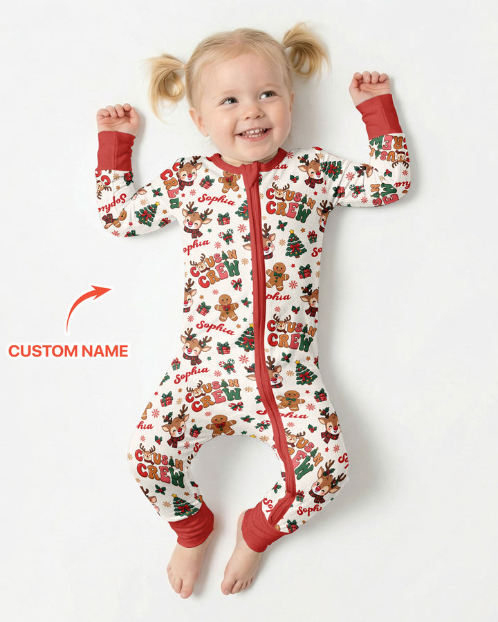 Personalized Christmas Cousin Crew Bamboo Convertible Zippy