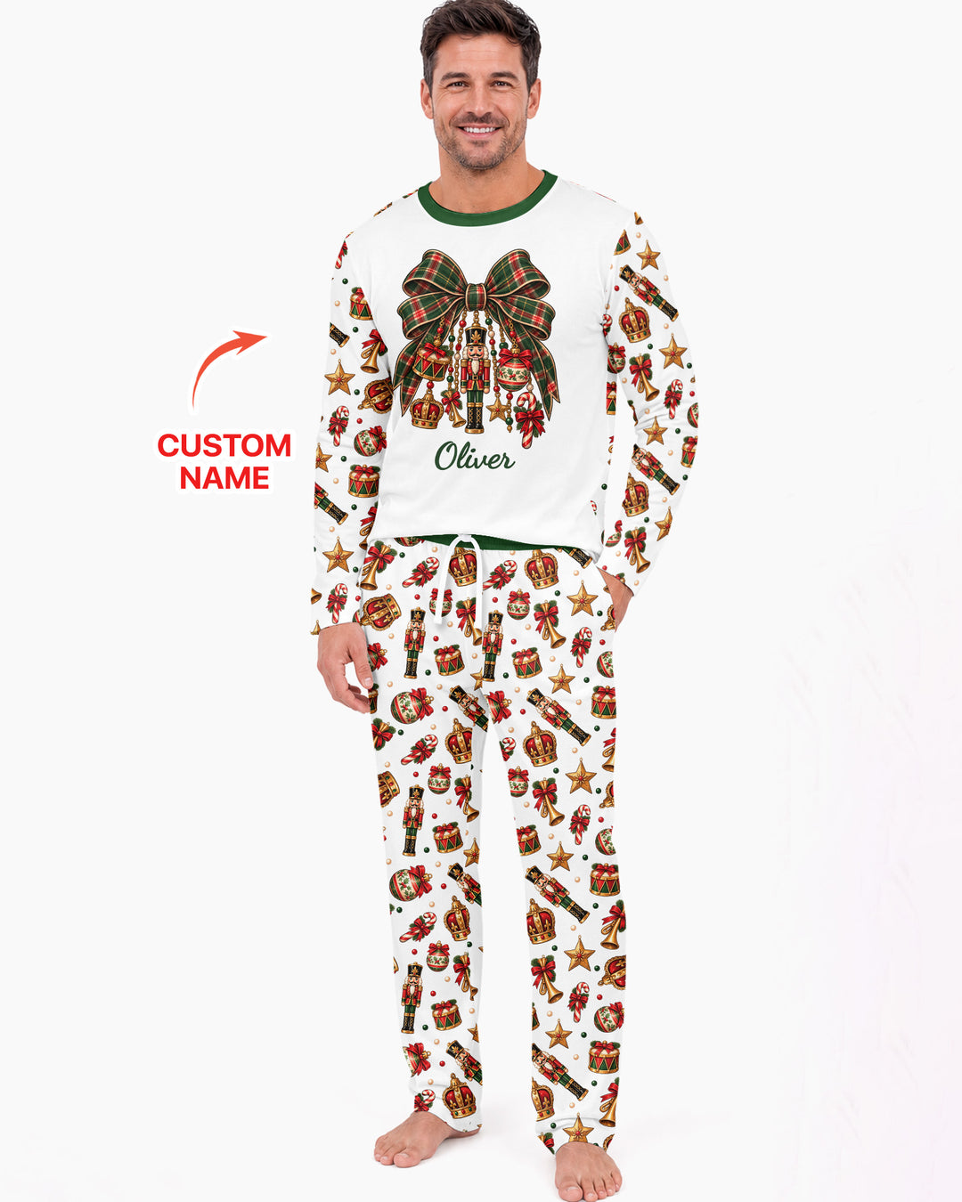 Custom Name Nutcracker The Bow Bamboo Men's Pajama Set