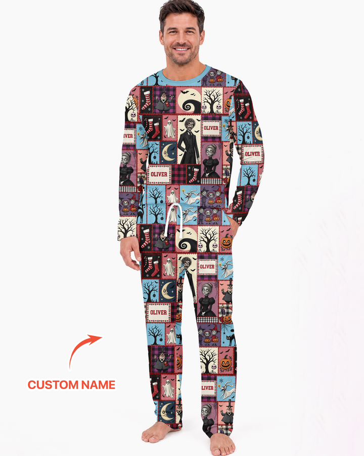 Vertical Halloween Bamboo Men's Pajama Set