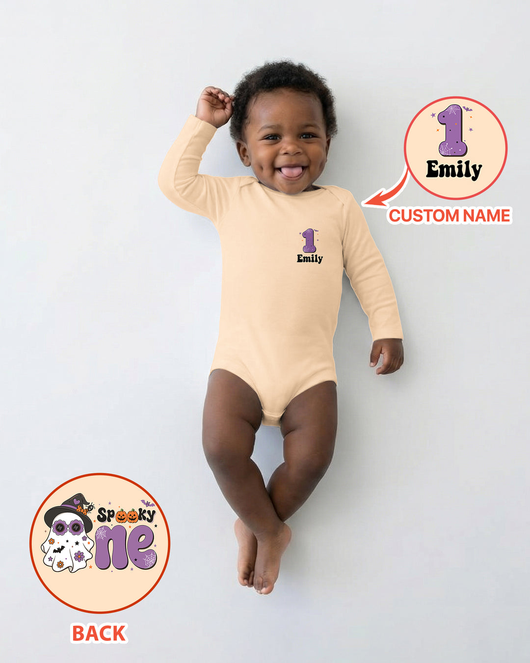 Personalized Spooky One Coquette Halloween Birthday Bamboo Bodysuit