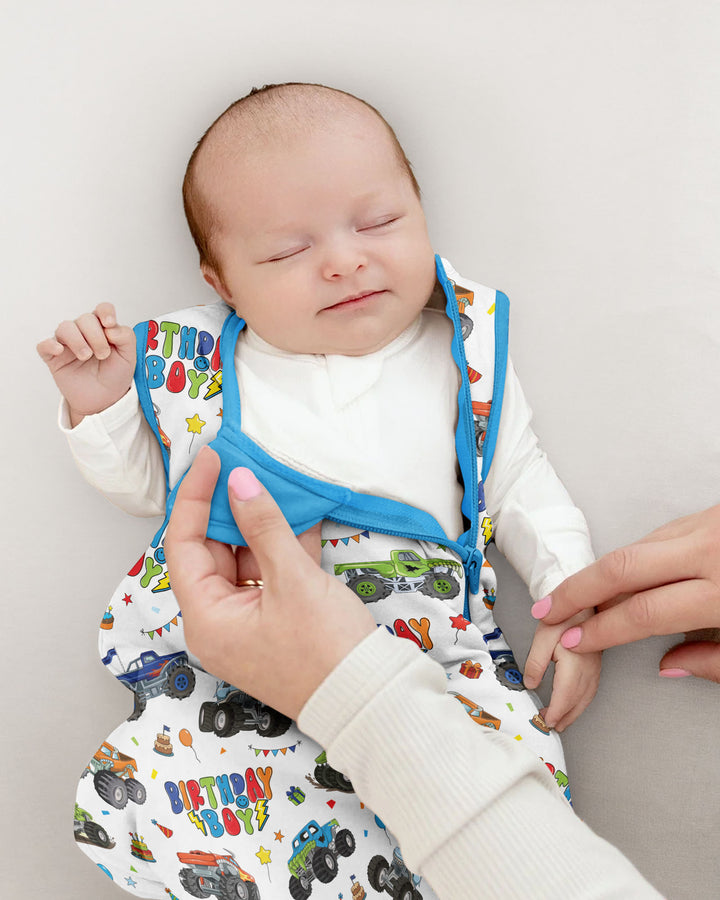 Monster Truck Birthday Boy Bamboo Sleep Bag