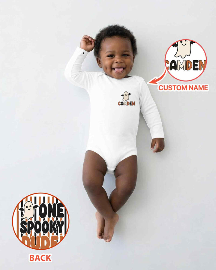 Personalized One Spooky Dude Bamboo Bodysuit