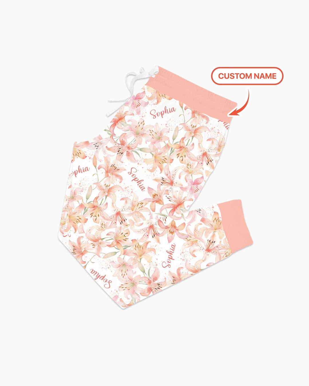 Custom Name Birth Month Flowers Bamboo Women Pajama Set