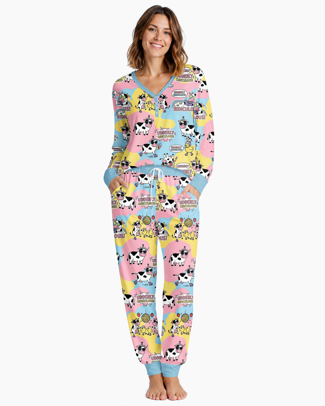 Too Ridiculous To Moo Bamboo Women Pajama Set