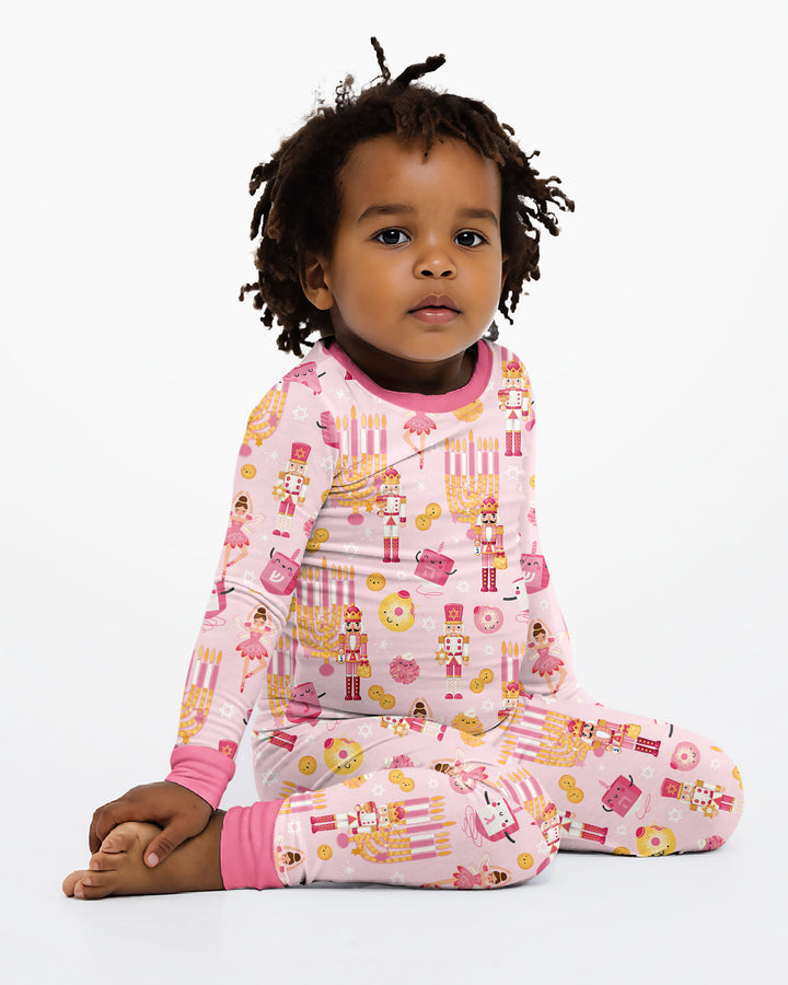 Hanukkah Nutcracker King Family Matching Bamboo Two Piece Long Sleeve Pajama Set