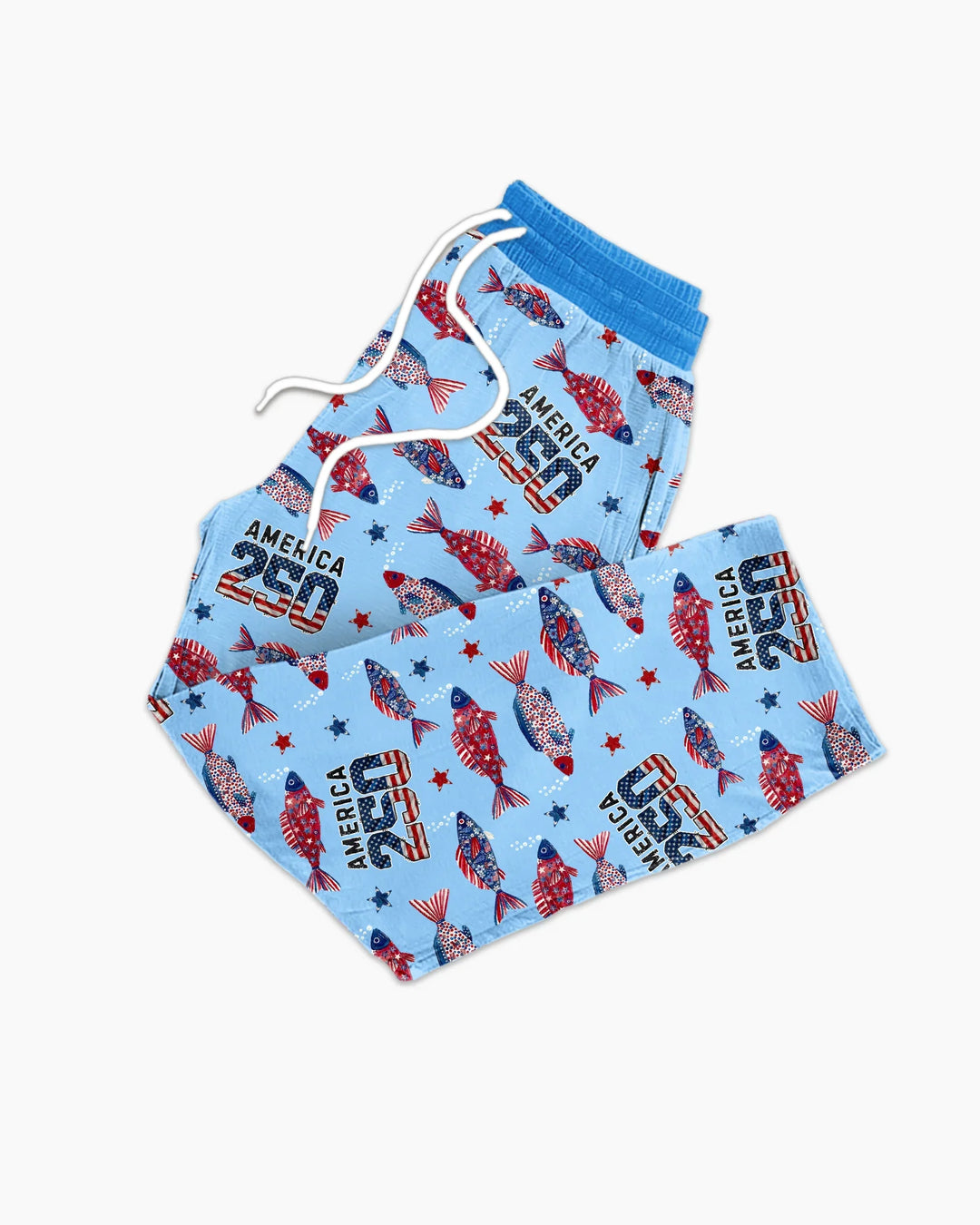 Stars and Stripes Fish Bamboo Men's Pajama Set